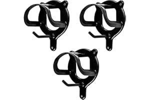 HIXNUG 3Pcs Horse Bridle Rack Black Bridle Hooks Horse Rein Holders Storage Halter Hanger Bridle Holder for Horse Barn Supplies