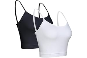 BQTQ 2 Pieces Camisole Top Spaghetti Strap Cotton Crop Tank Tops for Women Girls