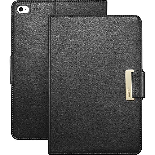 iPad Mini 4 Hülle, ESR® Intelligent Bildserie Unternehmen Stil PU Ledertasche mit Haspe mit Auto aufwachen / Schlaf Funktion Schutzhülle für iPad mini 4 (Schwarz) - 4