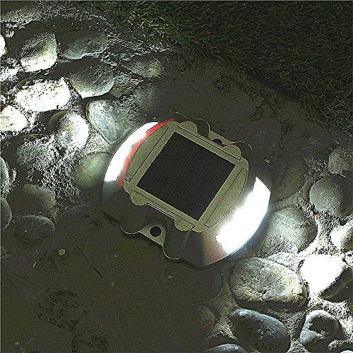 SOLMORE Solarleuchten Solar Aluminum IP65 Wasserdicht Panel 6LED Bodenstrahler Bodenleuchte Solarleuchte Solarlampe Gartenleuchte Außenleuchte Wandlampe Flurlampe Teichbeleuchtung Wasserdicht Weiß [Energieklasse A] - 6