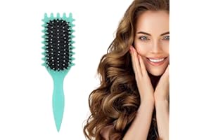 ZKGYUS Brosse à Boucles Rebondissante, Brosse à Boucles Multifonctionnelle, Brosse de Coiffage Define, Brosse de Définition de Boucles Verte, Brosse à Cheveux Bouclés pour Peigner