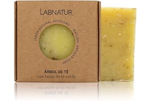 S&S COSMETICA NATURAL Jabon Natural Árbol Del Té 100gr. Jabón de Manos, Cuerpo y Cara. Fungicida y Antibacteriano. Limpieza Profunda. Fabricado en España. Vegano. Sin Aceite de Palma.