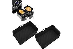 WINDFROMORT 2 szt. Airfryer akcesoria do Ninja Foodi Max Dual Zone AF500EU 7,6L, silikonowa wkładka Air Fryer Accessories do frytkownicy na gorące powietrze, składana forma silikonowa do frytkownicy na gorące