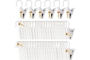 Lsgoodcare 100 Stück Fenster-Duschvorhang-Haken-Clips, weiß, Starkes Metall, Heimdekoration, Zubehör, Klemmen, rostfreie Vorhanghaken, Schnalle
