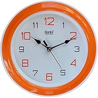 Ajanta Plastic Round Motion Clock (20.5 cm x 20.5 cm x 3.5 cm, Orange)
