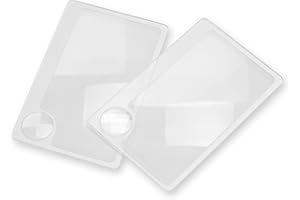 CARSON Podwójna lupa kieszonkowa 2,5x z soczewką punktową 6x, mała lupa wielkości karty kredytowej do czytania, monet i pracy z bliska (WM-01)