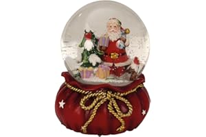 Geschenkestadl Spieluhr Schneekugel Ø 11 cm x 15 cm Weihnachten Weihnachtsmann Spieldose