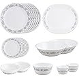 CORELLE Modena Glass 30Pcs Dinner Set, Multicolor, Printed