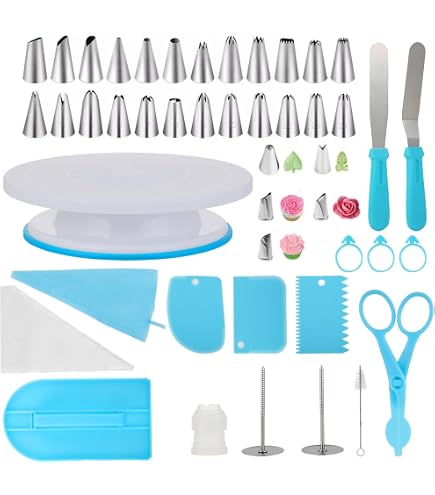 Kit Pâtisserie Professionnel 23 Pièces - Plaque Tournante 28 Cm, Coupe-Gâteau, 100 Poches à Douille, Douilles Inox | Pour Décoration Gâteaux - 8