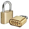 XINL 4 Digit Combination Lock, Upgrade Gate Number Lock, Indoor Outdoor Waterproof Padlock for Gate, Fence, Gym Locker, Sports Locker, 1.1" Shackle Outdoor Lock, Keyless, Easy to Set Your Own Combo