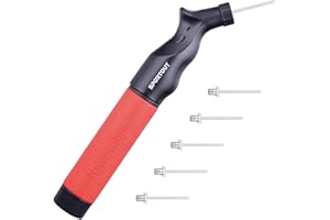 Sportout tragbar Dual-Action Ballpumpe mit 5 zusätzliche Ersatznadeln dabei, handlich und effektive Luftpumpe für Basketball, Fußball, Rugby, Volleyball Bälle