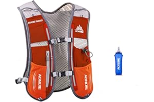 AONIJIE 5L Gilet Hydratation Running Femme et Homme Bretelles de Poitrine Réglables Léger et Réfléchissant Gilet de Course Marathon Randonnée