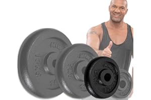 ‎MIWEBA SPORTS Miweba Sports Hantelscheiben Set HSG | 𝐏𝐫𝐨𝐟𝐢 Hanteln - 1.25-10.0 Kg Hantelscheibe - Hantel Scheiben - Gusseisen Gewichte - Ø 30/31 mm - Hantelset - Gewichtsscheiben - Hantelgewicht - Plates
