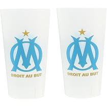 2 Verres à Eau Officiels OLYMPIQUE DE MARSEILLE - 28cl | Collection OM | Verre Licencié