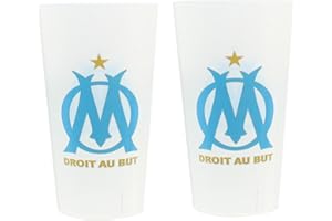 OLYMPIQUE DE MARSEILLE 2 x Verre gobelet éco cup 600 ml OM - Collection officielle Fabriqué en France