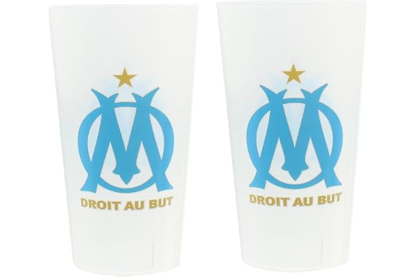 OLYMPIQUE DE MARSEILLE 2 x Verre gobelet éco cup 600 ml OM - Collection officielle Fabriqué en France