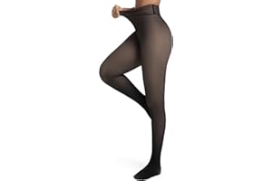 HOWIN Fleece Lined Tights for Women, Thermal Tights,Thick Leggings that Look Sheer, Warm Pantyhose for Winter