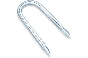 LAUTECH U Nails Netting Staples Staple Nail Fence Shaped Wire Fencing Galvanised 20 mm / 0.8 Inch 200 g (Approx 216 pcs Pack) Heavy Duty Tacks Cable Mesh Clips Garden Masonry Indoor Outdoor