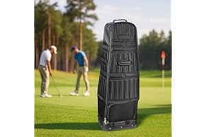 WILDFUN Golf Travel Bag with Reinforced Wheels, Hard Case Top Excellent Protection for Golf Clubs, Heavy Duty 900D Oxford Waterproof Golf Travel Case for Flight, Airline and Travel (Black)