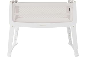 SnuzPod Studio Next to Me Crib - Portable, Lightweight Baby Bed with Zip-Down Wall, 3D Breathable Mattress and 6 Height Settings - Ideal Home and Travel Cot with Wheels, Paris