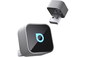 OTTOCAST Mini 3.0 Slim 2025 Upgrade Adaptador Wireless CarPlay & Android Auto, 2-en-1 Dongle, Convierte de Cable a inalámbrico, Baja latencia, Conexión rápida automática, Plata