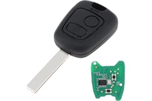 ePathChina® 433 MHz 2 Botones Mando a Distancia Coche Llave con Chip PCF7961 y HU83 Blade para Citroen 73373067C / Peugeot 307 2000-2017
