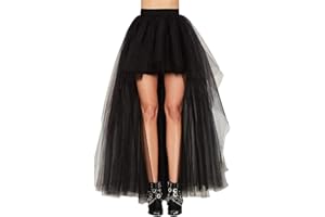 PENGNIAO Jupe Longue Tulle Femme Jupe Tutu Bouffante Adulte Jupon Long Mariage Jupes Tulles Deguisement Tutu de Danse Asymétrique Princesse Tutu Ballet Classique Mariage Magnifique Vintage