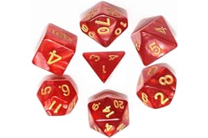 BOBOZHONG Dadi Poliedrici,7 PCS Poliedrici Dadi da Gioco, Layered Polyhedral D&D Dice, per Dungeons And Dragons DND Rpg Giochi da Tavolo MTG (Rosso)