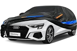 Holthly Funda Coche Exterior Impermeable, Cubre Coche de 10 Capas, Cubierta Coche Protector de Sol y Polvo, Capa para Carro Apto para Mercedes CLA, Audi A3,Mazda 3 Saloon,Toyota Corolla,etc. 3L