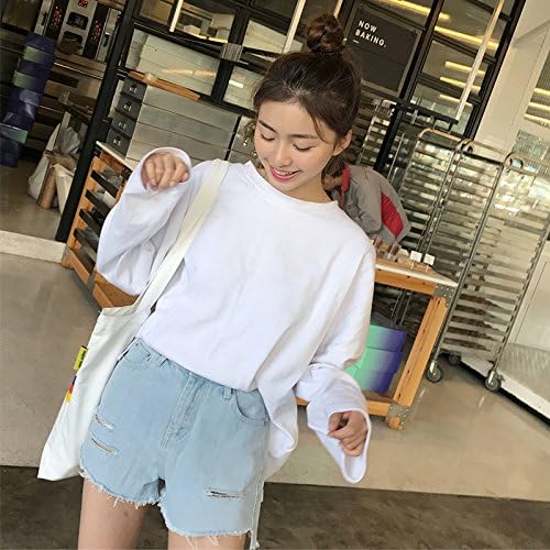 YYJZJW Women's Shorts Women's Shorts Skirts Summer Holes Female Gloves Loose Thin Fringe Hot Pants Light-colored Denim ShortsLight blue,XL