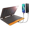 FlexSolar 20W Portable Solar Panel Charger for Camping, USB-A QC3.0 USB-C Waterproof Foldable Solar Panel for Mobile Phones Laptop Cellphones Power Bank Outdoor Hiking Fishing