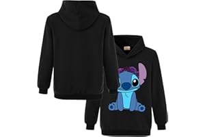 XPIALONG Unisex Kids Hoodies Blue Cat Printing Jumper Boy Girl Long Sleeve Hooded Top
