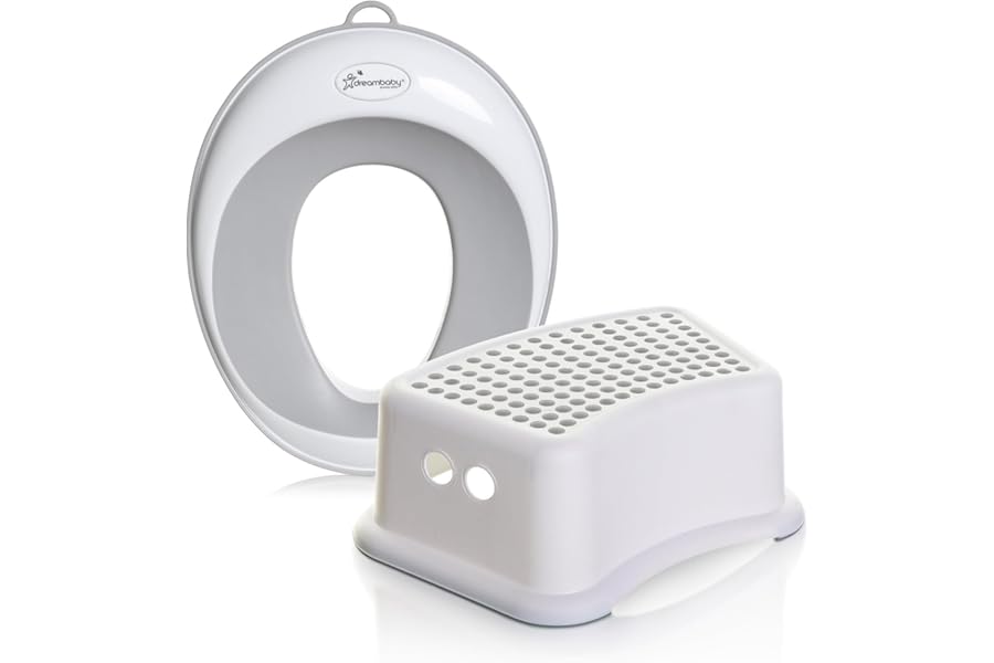 Dreambaby Potty Training Toilet Seat and Step Stool Set With Anti-Slip Base, Comfortable & Soft Touch Topper