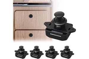 Opaltool 5 Pezzi Serratura a Pulsante, Push Lock Serratura Chiusura a Pulsante, Fit 15-18mm di Spessore RV Barca Van Yacht Porte Camper Caravan Armadio dell'Armadio