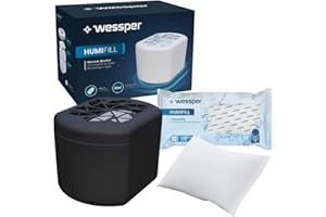 WESSPER Pochłaniacz wilgoci, pochłaniacz wilgoci z workiem do napełniania granulatu, pochłaniacz wilgoci do pomieszczeń, możliwość napełniania, redukuje pleśń i zapachy (czarny)