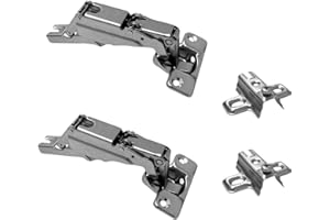 INDAUX Coppia Cerniere per Mobili Scolapiatti Apertura 165° Tazza 35mm con Basette Slide-On Incluse - Made in Spain, Montaggio Facile Per un Accesso Ampio e Agevole