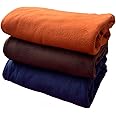 AWSM COLLECTION Premium Modern Style Polar Fleece Supersoft Lightweight breathable Skin friendly Cosy All Season Single Bed AC Blanket (Set of 3, Multicolor)