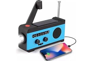 DUTTY Altavoz de Emergencia al Aire Libre Multifuncional con Radio de manivela portátil con luz LED SOS Light y Am FM