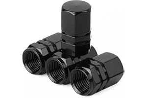 ANDSHUAI 4 Stück Ventilkappen,ventilkappen Fahrrad,ventilkappen Auto aus Aluminium,Reifenventil Caps,Staubschutz Kappen,Auto Luftdichte Dichtung,für Autos SUV LKW Motorräder Fahrräder(Schwarz)