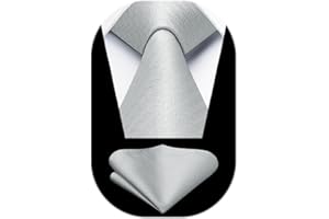 HISDERN Cravatta da Uomo e Fazzoletto Elegante Cravatte Moda da Matrimonio Motivo Pied de poule Business Partito Cravatta Set