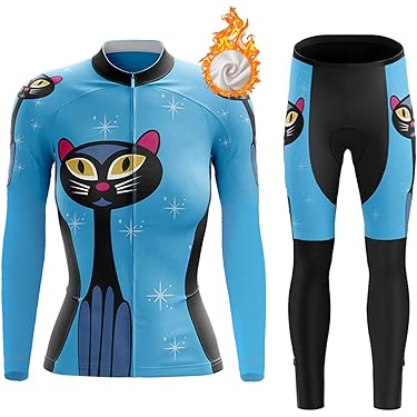 Completo Ciclismo Abbigliamento Bici MTB Donna,Tuta Ciclista Invernale Maglietta Ciclo Termico Vello Giacca Manica Lunga E Salopette Pantaloni Con 19D Gel Imbottiti,Completi Maglia Bicicletta|1,S
