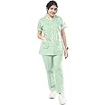 UNIFORM CRAFT Female Nurse Uniform | Hospital Staff, clinics, Home Health, Nurse Uniforms for Women made of Polyester-Cotton (L, Mint Green)