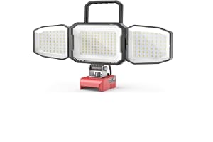 LIVOWALNY Batterilampa kompatibel med Einhell 18 V, 15 000 lm LED-arbet, 6 500 K dagsljusvitt, vridbart lamphuvud, USB-C-ansl
