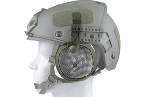 AQzxdc Taktischer Stahl-Mesh Gehörschutz, Verstellbare, Atmungsaktive Ohrenschützer, Airsoft Paintball Seitenab Deckung Im Militärstil Für Fast Helm (Ohne Helm)
