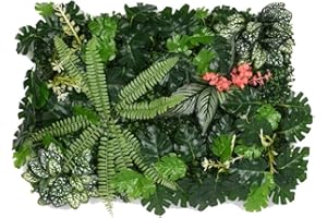 OYFFL Art Mural Artificiel en Soie Plantes Vertes Eucalyptus Vif Feuilles de Vigne Vigne Faux Feuilles pour la Maison Mariage Fausses Plantes 60x40cm (6)