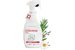 SERENI-D SOS ANTI CIMICI DA LETTO XXL - Spray Insetticida CHOC Trattamento naturale con Oli Essenziali e Fiore di Piretro Vegetale - Disinfestazione facile e rapida delle cimici da letto - 500 mL - Swiss Lab