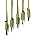 ExcelValley - 5-Pack - Mono Modular Patchkabel - TS 3,5mm 1/8" Eurorack Synthesizer [Armee Grün | 10 cm - 3,94"]