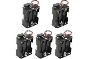 WMYCONGCONG 5 Pack 6 x 1.5V AA Battery Holder with Standard Snap Connector and Hard Plastic Housing I Type Wire (6AA)