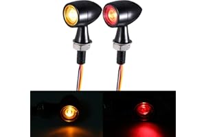 LOKLISUM 2PCS Clignotant Moto Led 12V Mini Indicateurs De Moto Lumières Imperméable Universel pour Moto Scooter Quad Cruiser Off Road bobber mt 07 mt09 z800 sv 650