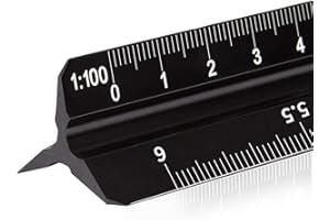 AOOTUERL Règle rchitectonique en aluminium, échelle triangulaire 30 cm, échelles métriques 1:20, 1:25, 1:50, 1:100, 1:200, 1:500 standard, pour architectes/ingénieurs